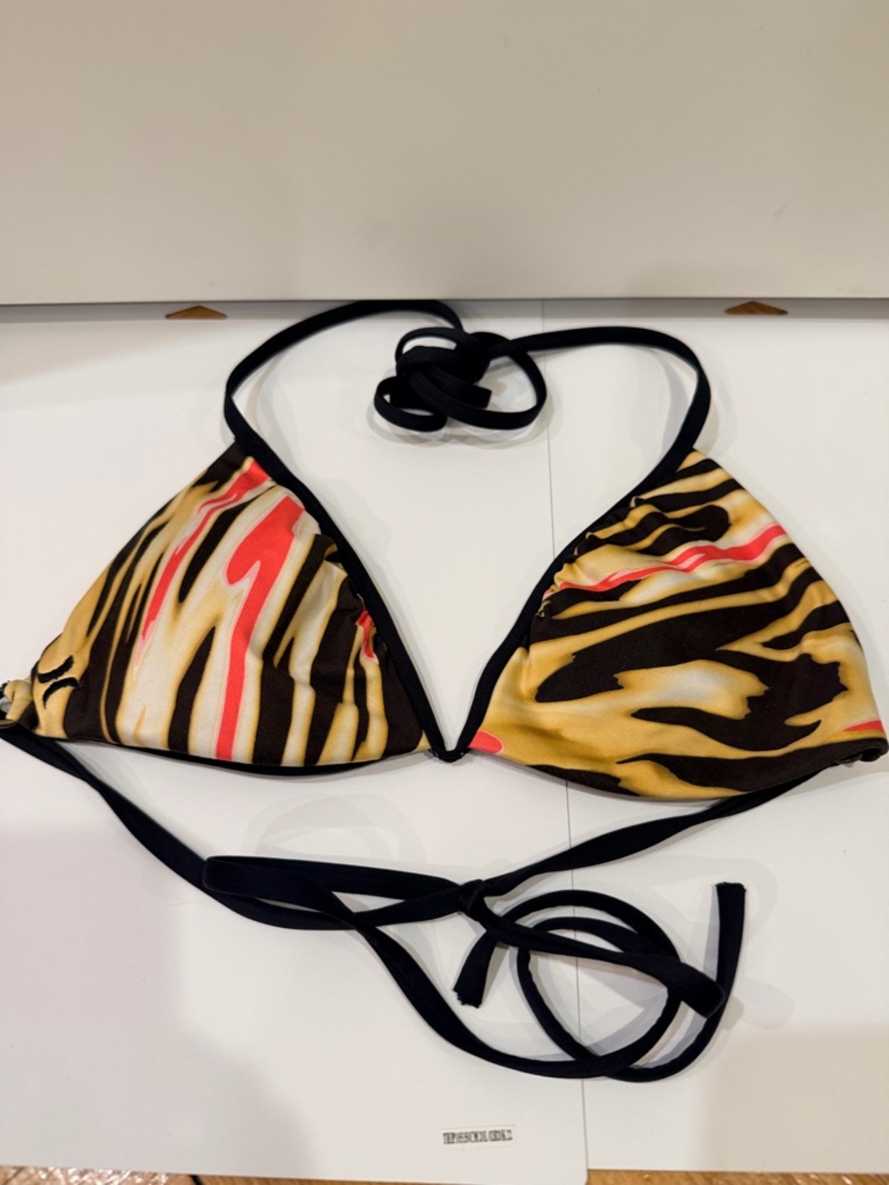 Hurley Triangle Bikini Top Size Medium – Abstract Print, Matching Bottom